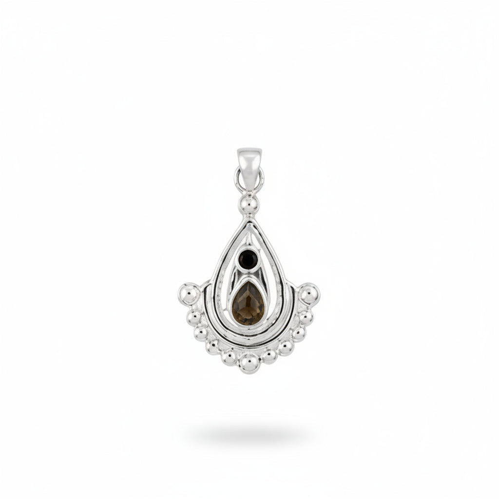 Necklace with a pendant on a white background